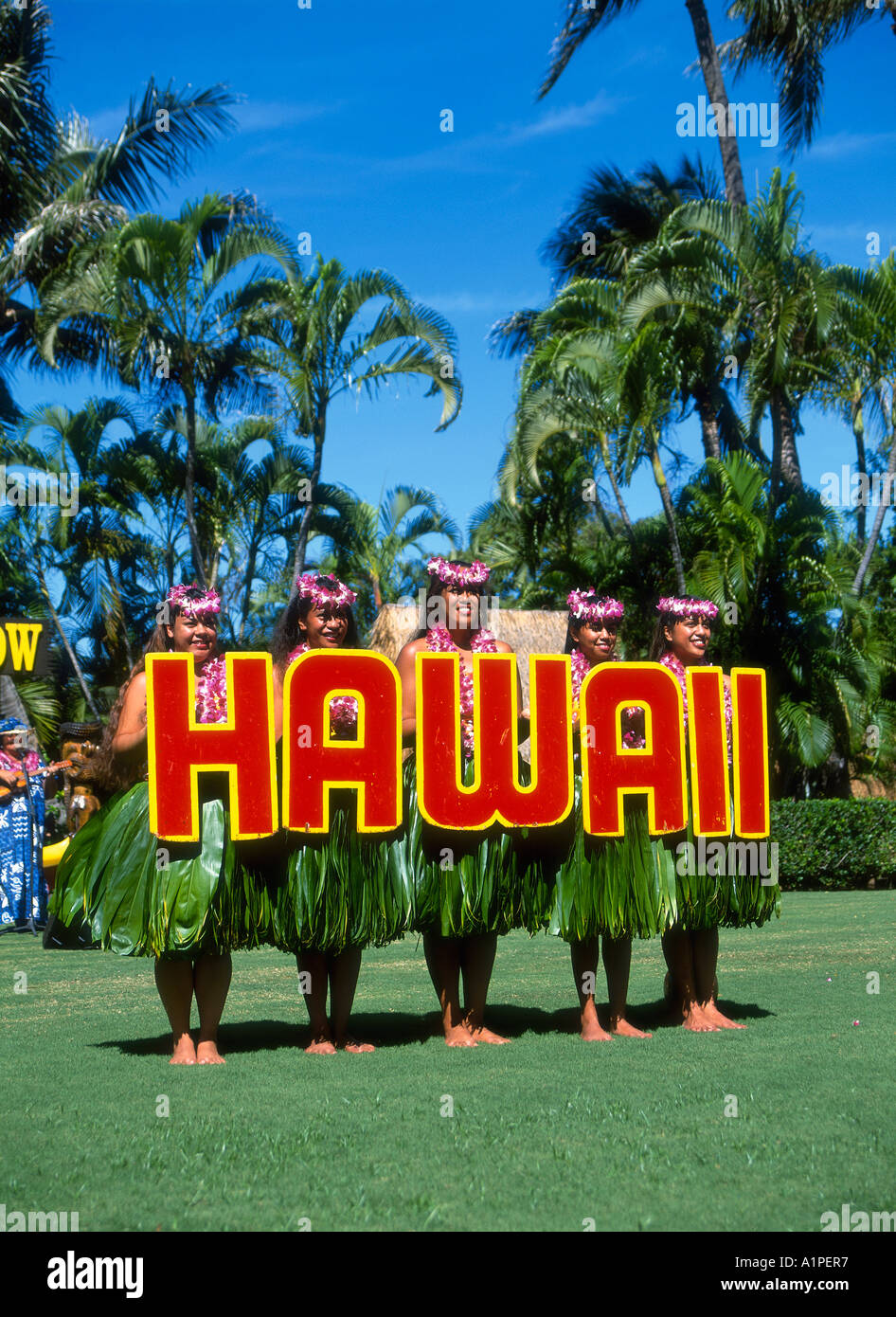 Honolulu, Kodak Hula Show, Hawaii Zeichen Stockfoto
