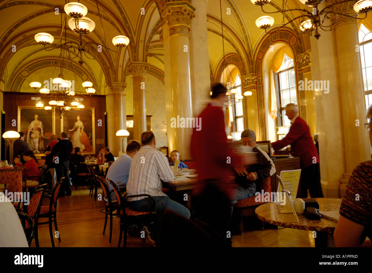 Café Central Vienna s sehr gut bekannt, Kaffeehaus Stockfoto