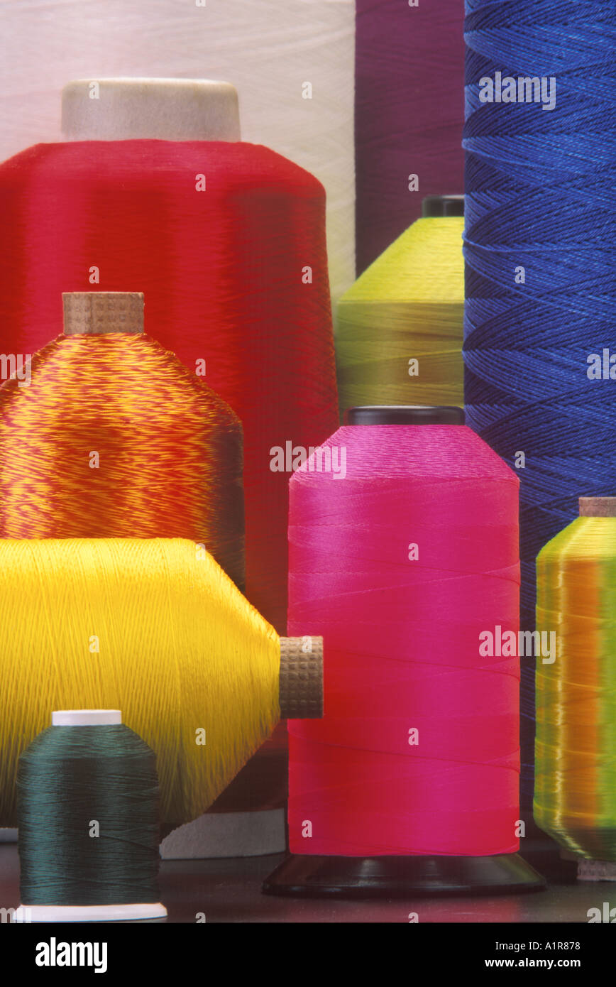 Thread-Sortiment Stockfoto