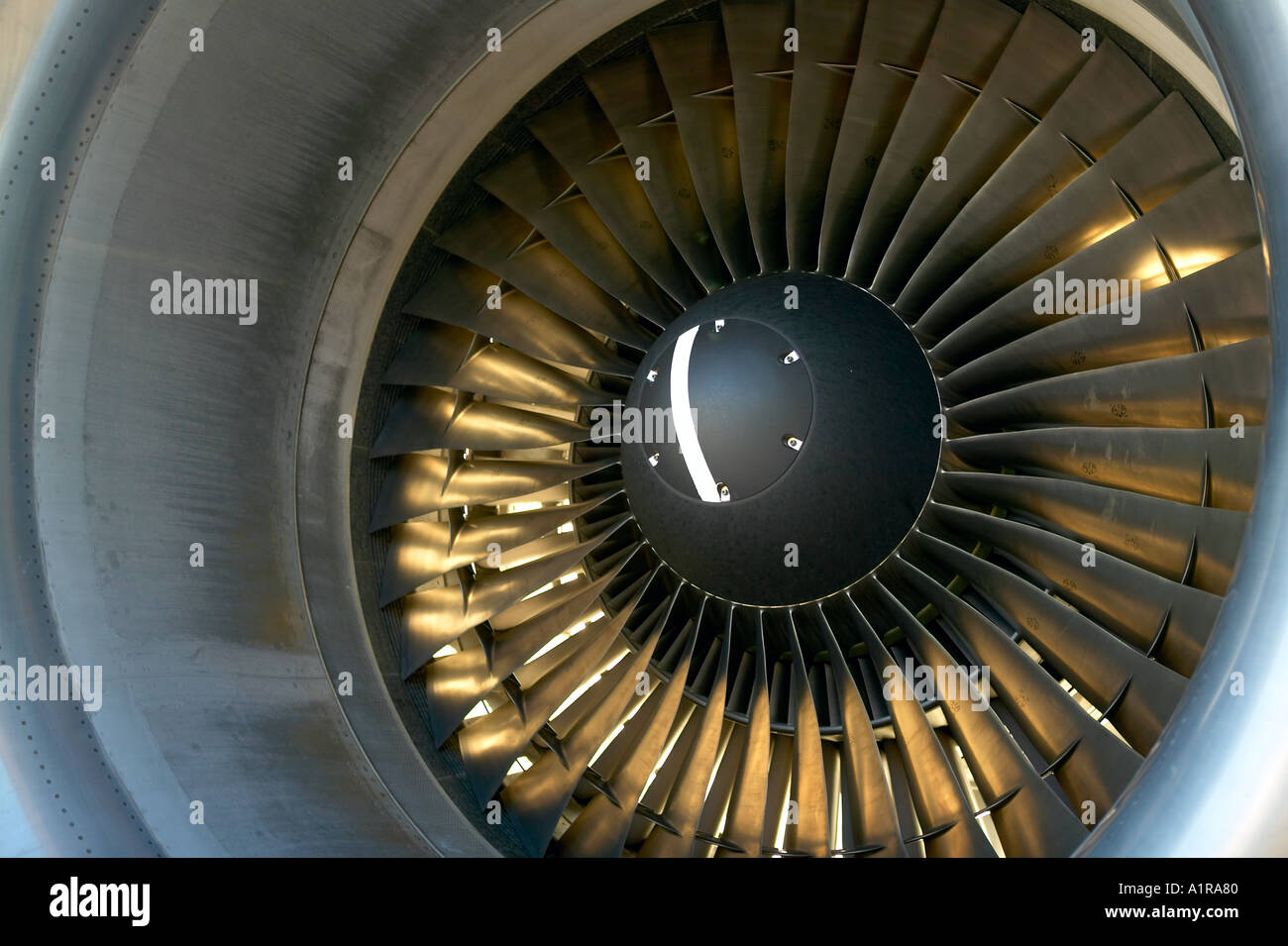 engen Blick auf Passagier-Jet-Engine-Aufnahme Stockfoto