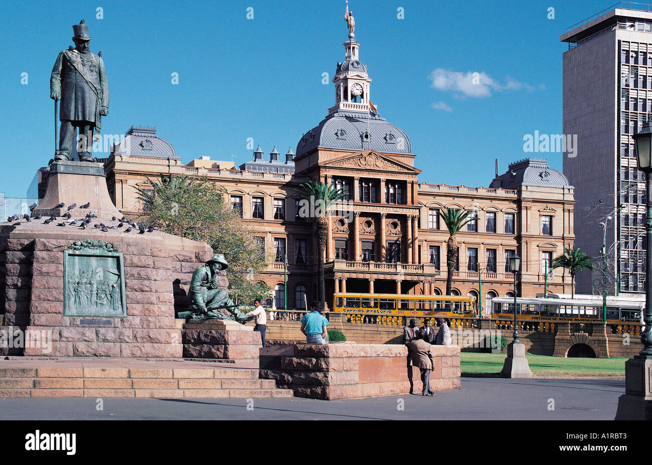 Statue von Paul Kruger Anton van Wouw Church Square Pretoria in Südafrika Stockfoto