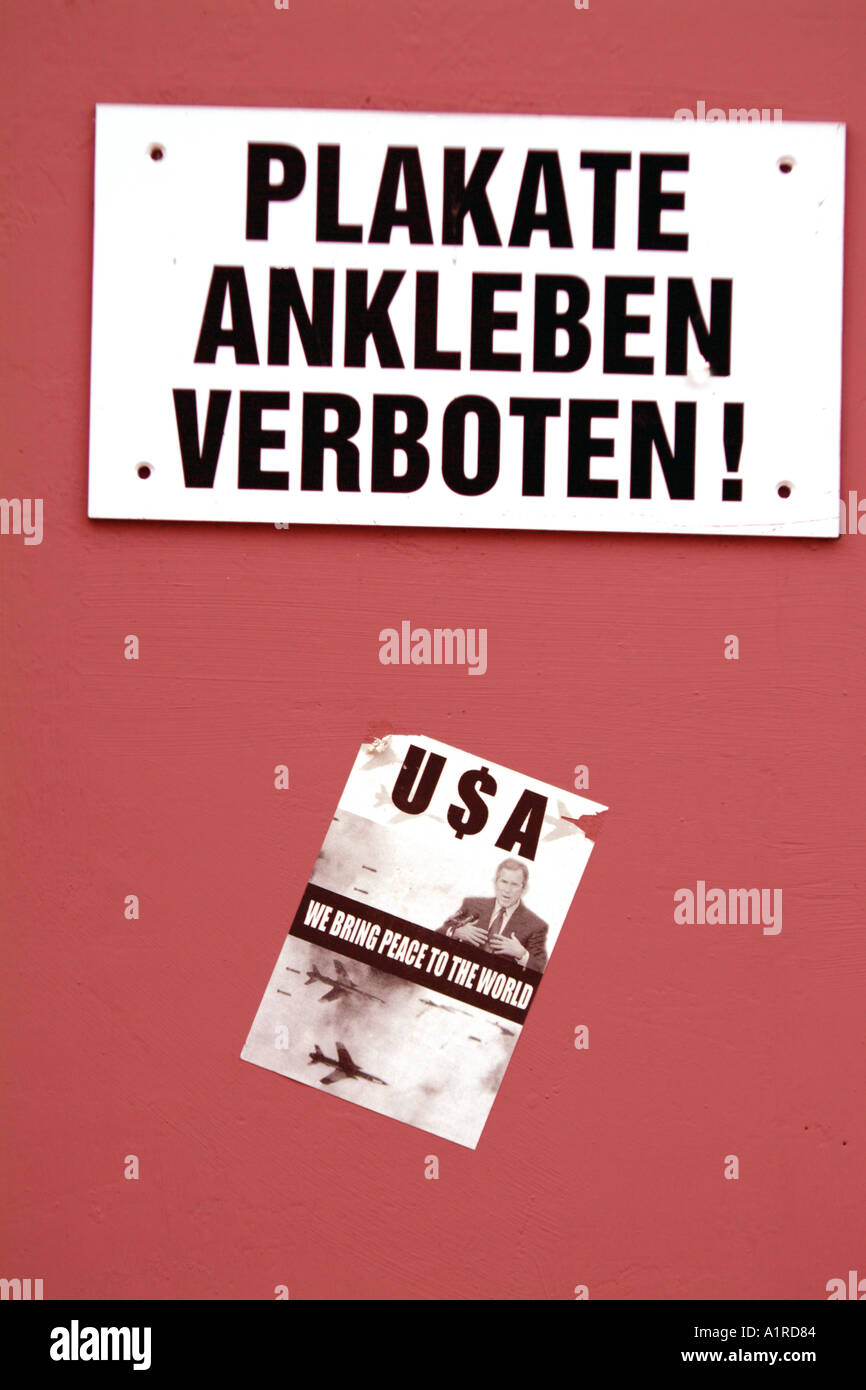 Bill Plakate verboten usa Stockfoto