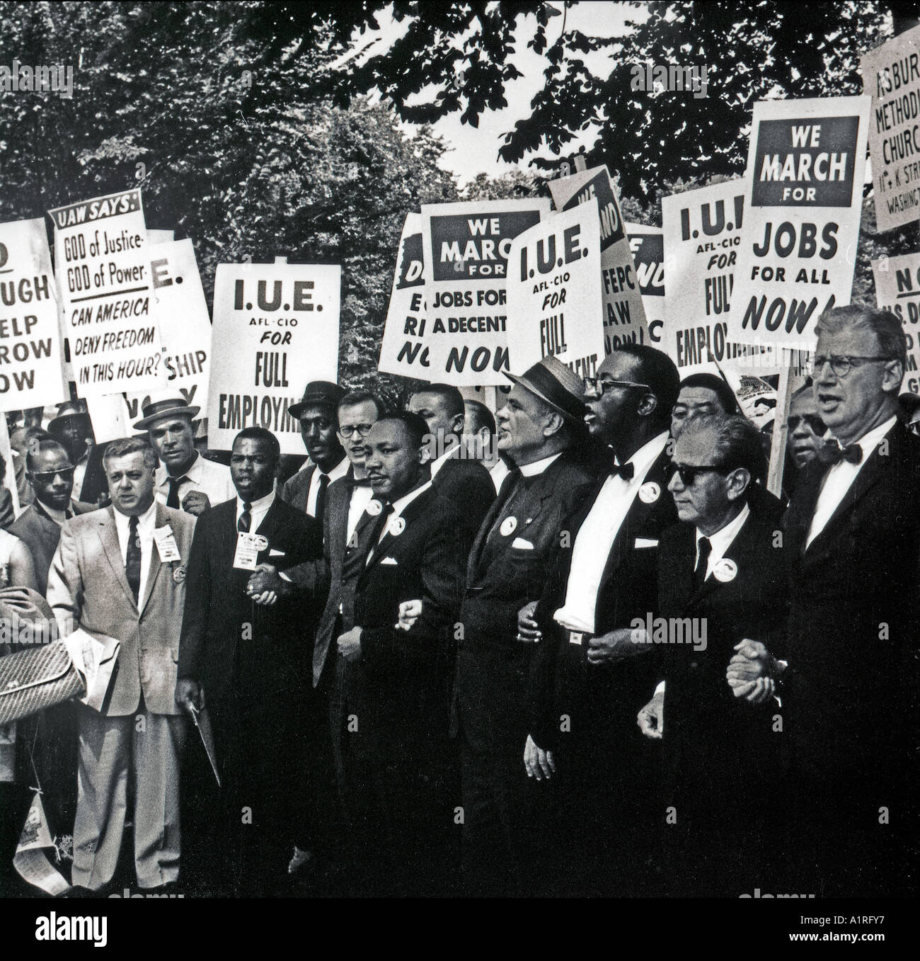 MLK mit Gewerkschaften Stockfoto