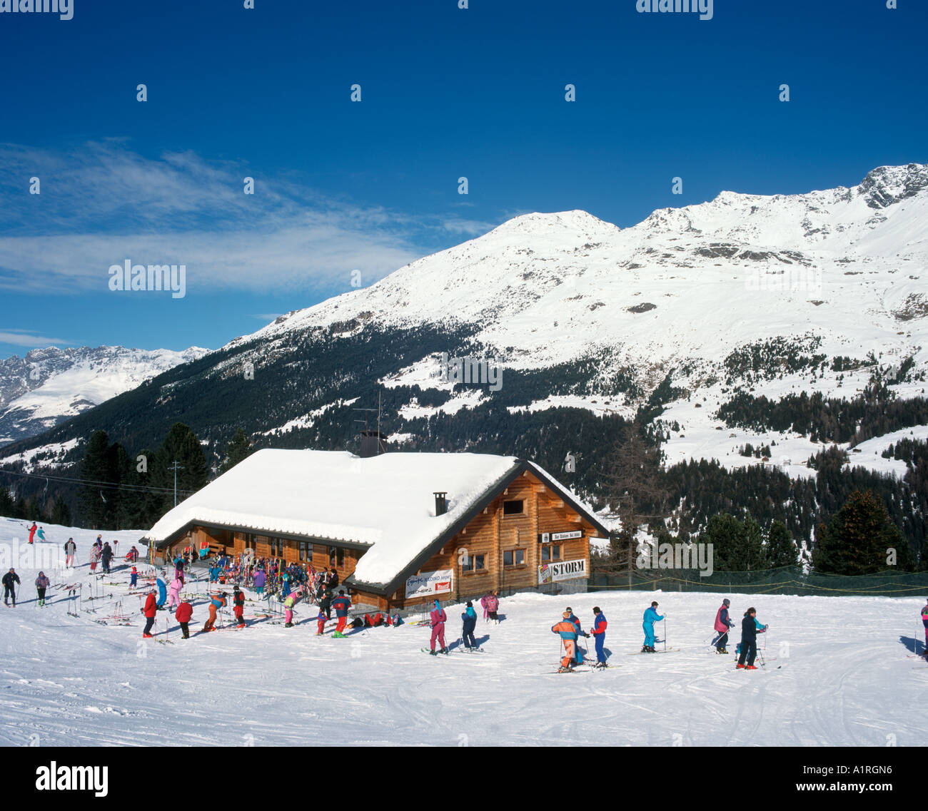 Bergrestaurant Sci 2000, Santa Caterina, Italienische Alpen, Italien Stockfoto