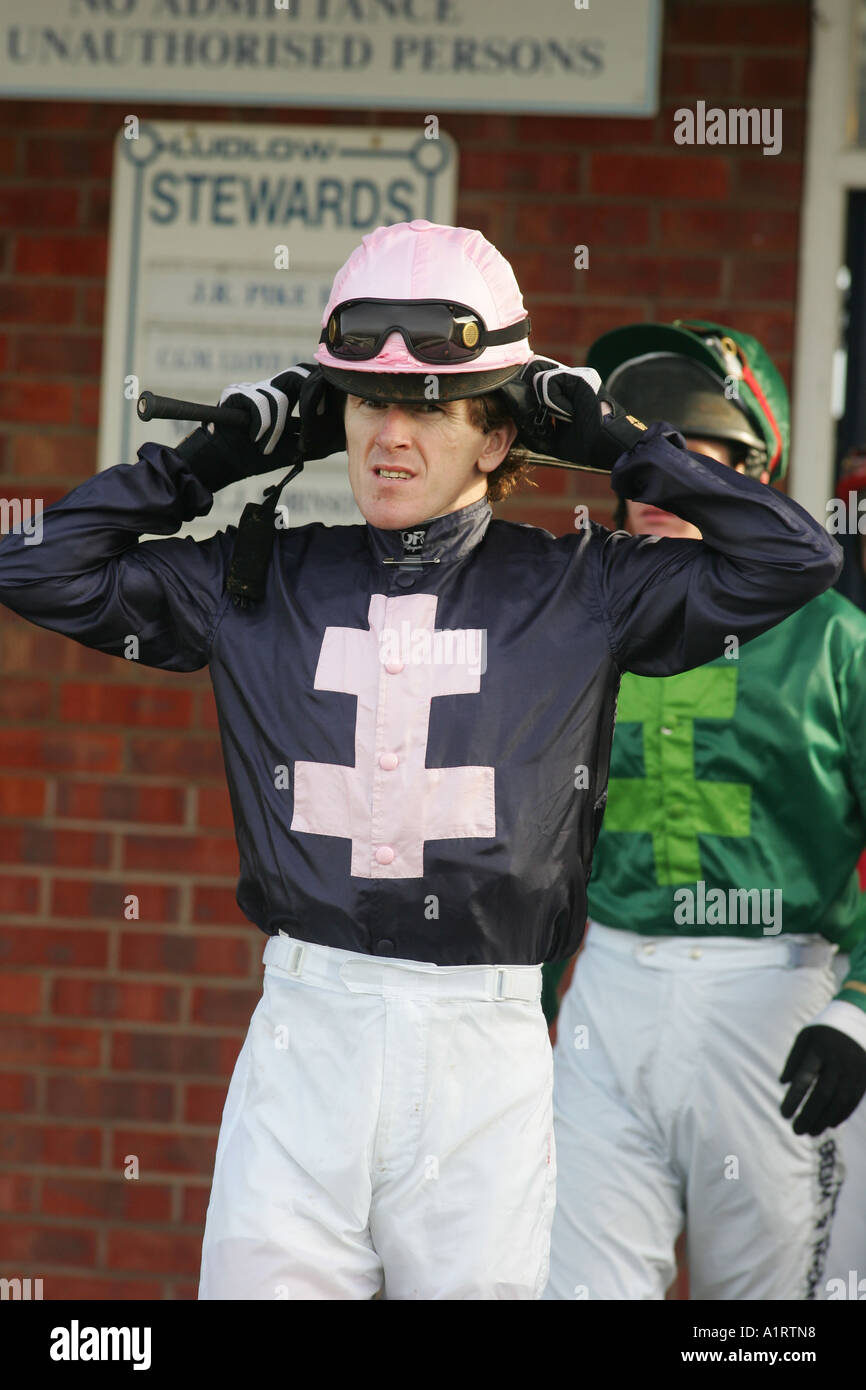 Jockey Tony McCoy in Ludlow Racecourse, Shrophire Stockfoto