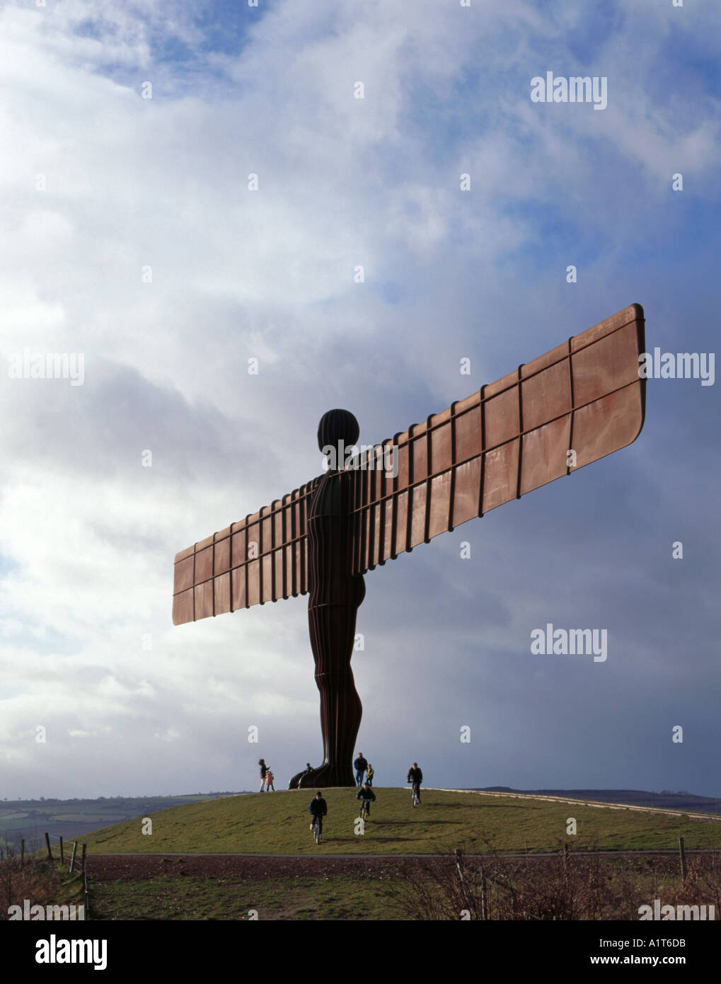 "Angel of the North", ein Stahl-Skulptur von Antony Gormley, Gateshead, Tyne and Wear, England, UK. Stockfoto