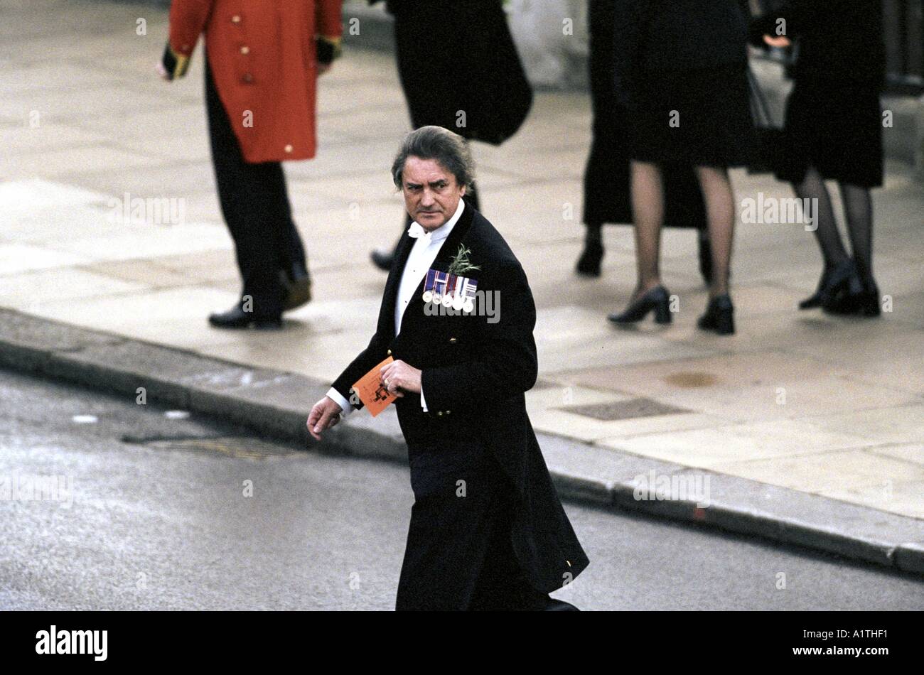 Königin-Mutter s Beerdigung 9. April 2002-Seite von der hinteren Treppe John Talon Stockfoto