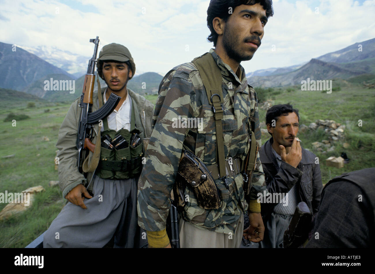KURDISCHE FLÜCHTLINGE IN IRAN IRAK APRIL 1991 Stockfoto