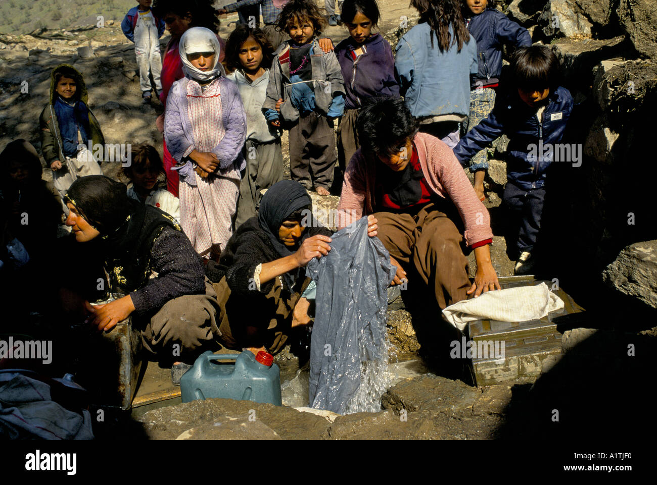 KURDISCHE FLÜCHTLINGE IN IRAN IRAK APRIL 1991 Stockfoto