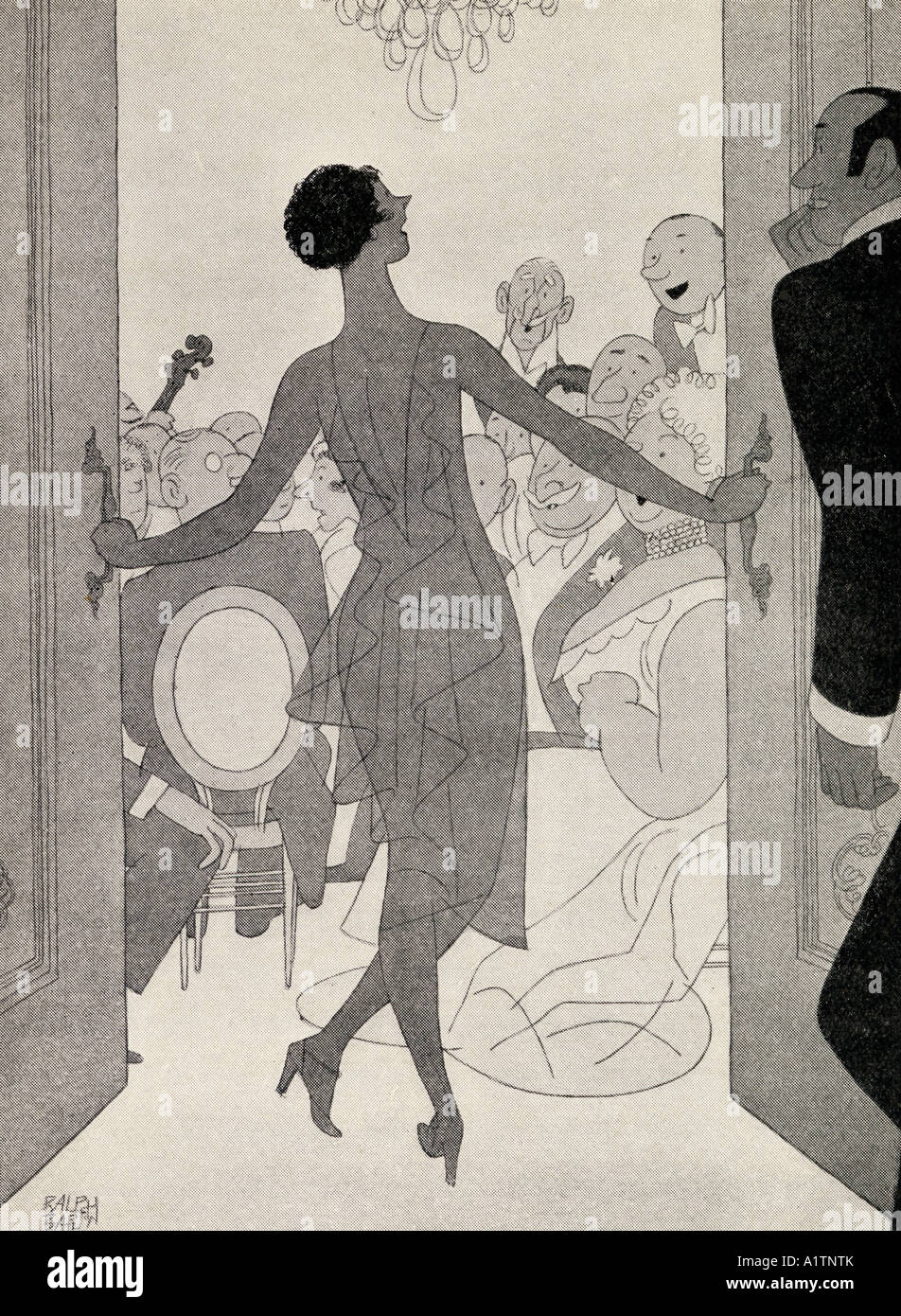 Illustration von Ralph Barton, zwischen den Jahren von 1891 und 1931. Frontspiece aus dem Buch "Aber Herren Heiraten Brunettes" von Anita Loos, erschienen im Jahr 1928. Stockfoto