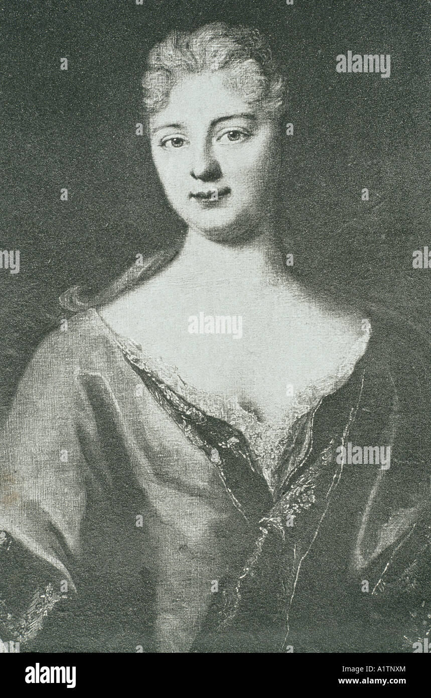 Françoise-Louise de Warens, geborene Louise Éléonore de la Tour du Pil, alias Madame de Warens, 1700 - 1762. Liebhaber und Begleiter von Jean Jacques Rousseau. Stockfoto