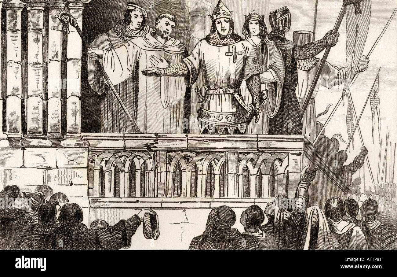 Ludwig VII., genannt der Jüngere oder der Junge, 1120 -1180. Unterstützt den Zweiten Kreuzzug im Jahr 1144. Stockfoto