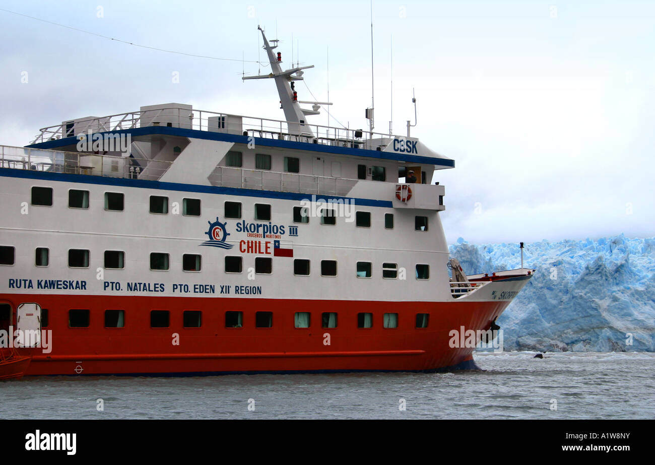 Skorpios III & Brüggen Gletscher/Pio XI Gletscher, Chile Stockfoto