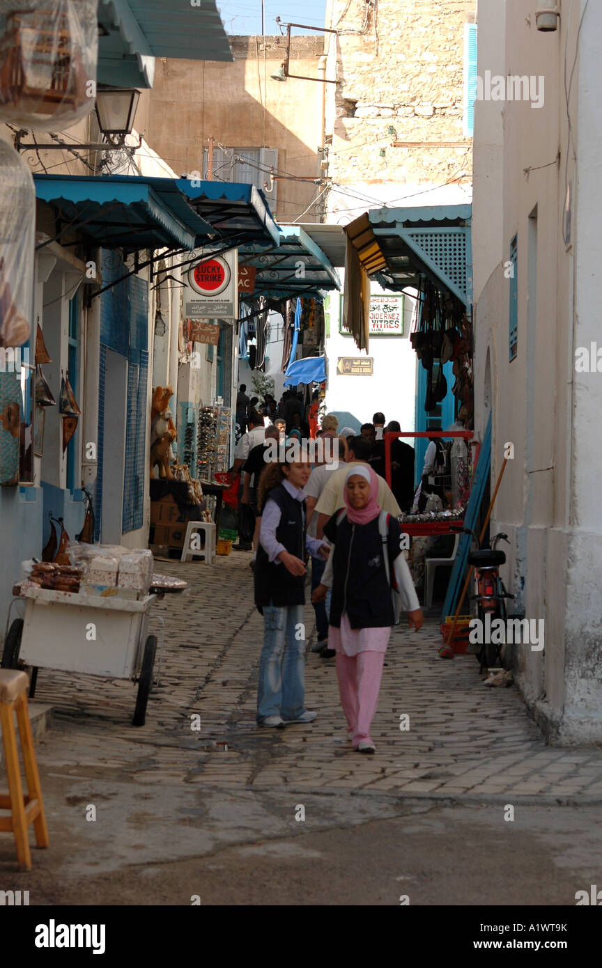 Basar auf der Medina von Sousse Stadt in Tunesien Stockfoto