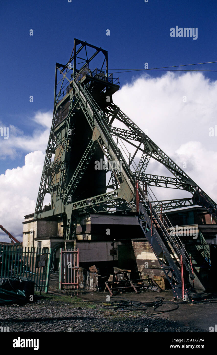 Das Fördergerüst bei Tower Colliery Wales UK Stockfoto