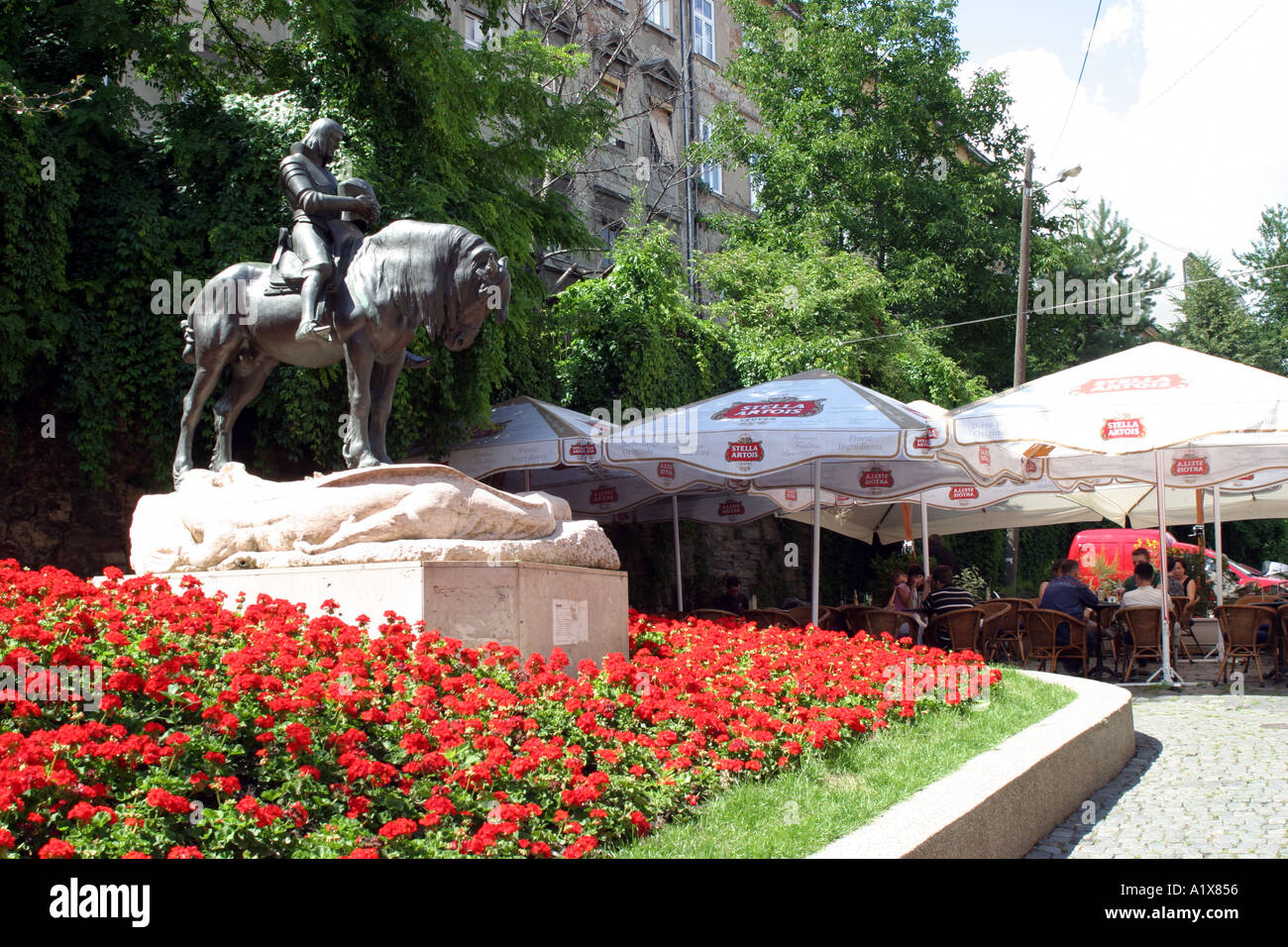 Statue von St. George und der Drache in Zagreb Kroatien Stockfoto
