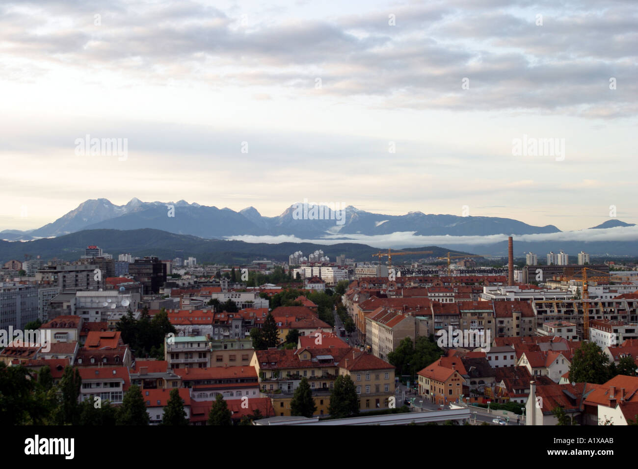 Ansicht von Ljubljana Slowenien von der Burg Stockfoto