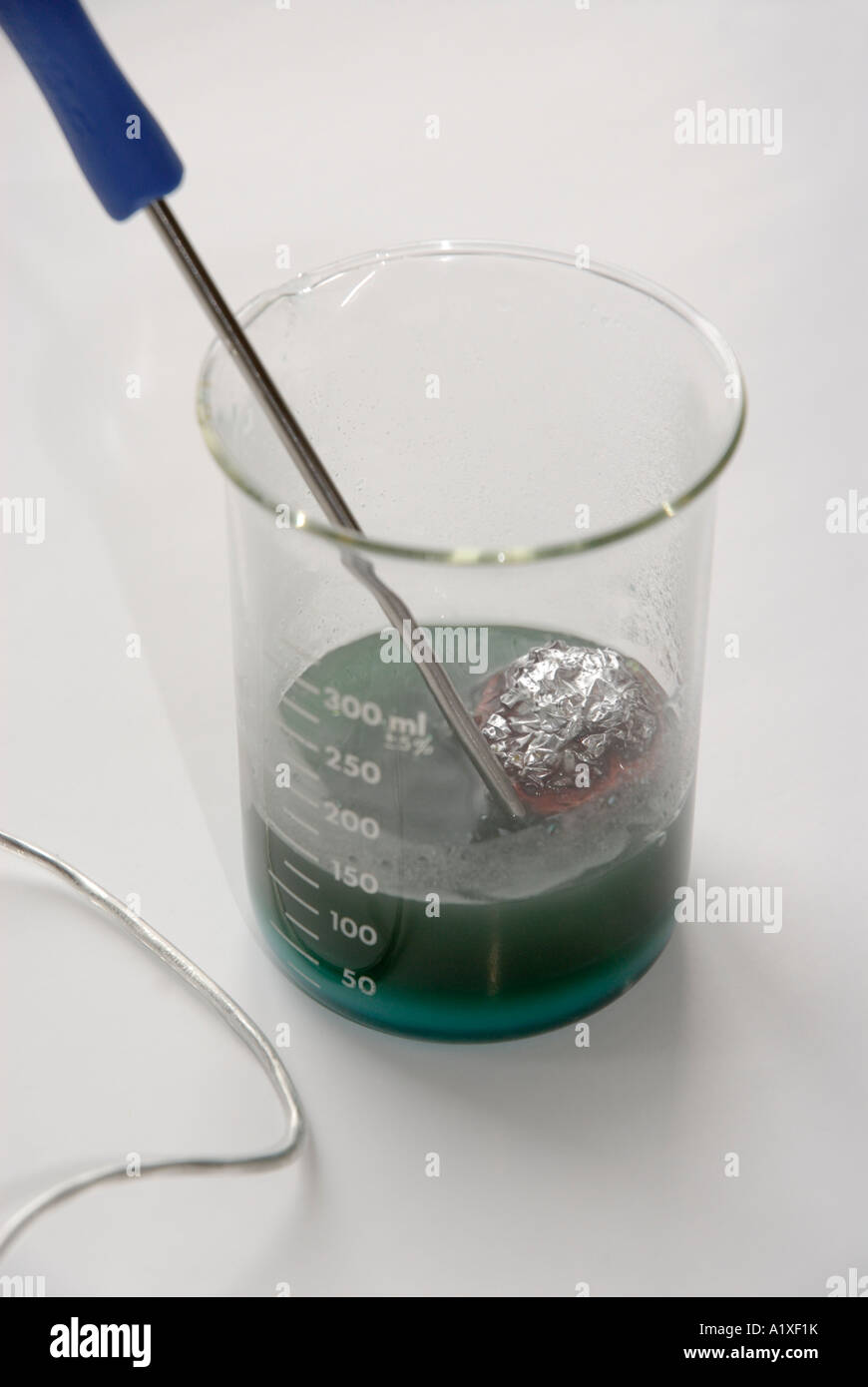 Digitalsensor Mess Wärme abgeben in exotherme exergonic chemische Reaktion Stockfoto