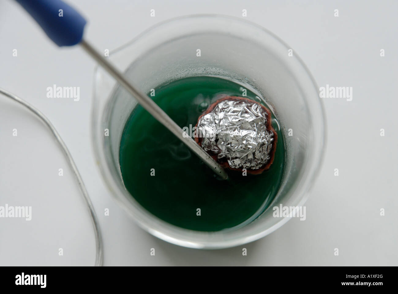 Digitalsensor Mess Wärme abgeben in exotherme exergonic chemische Reaktion Stockfoto