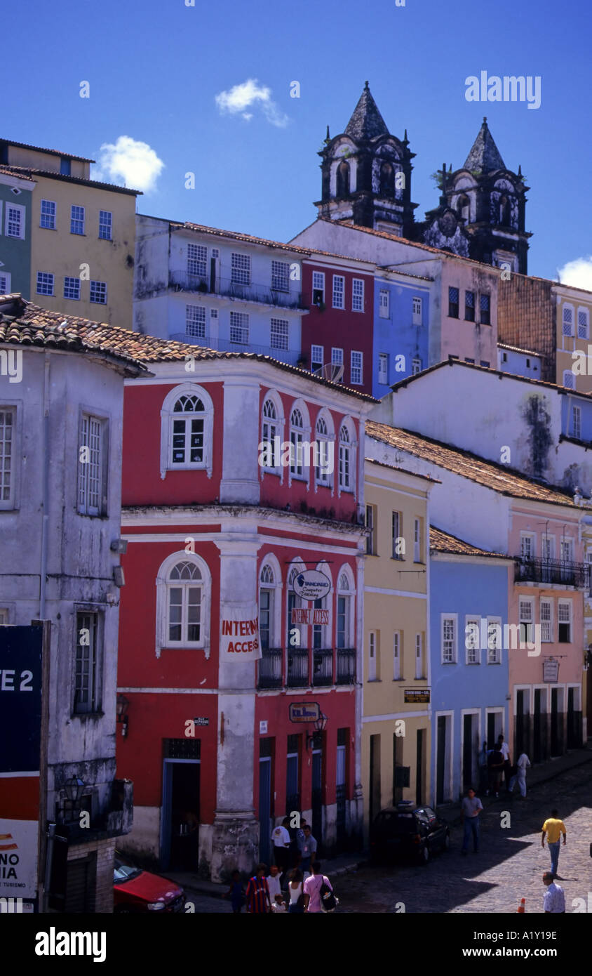 Koloniale Architektur, Largo de Pelourinho, Salvador, Bahia, Brasilien Stockfoto