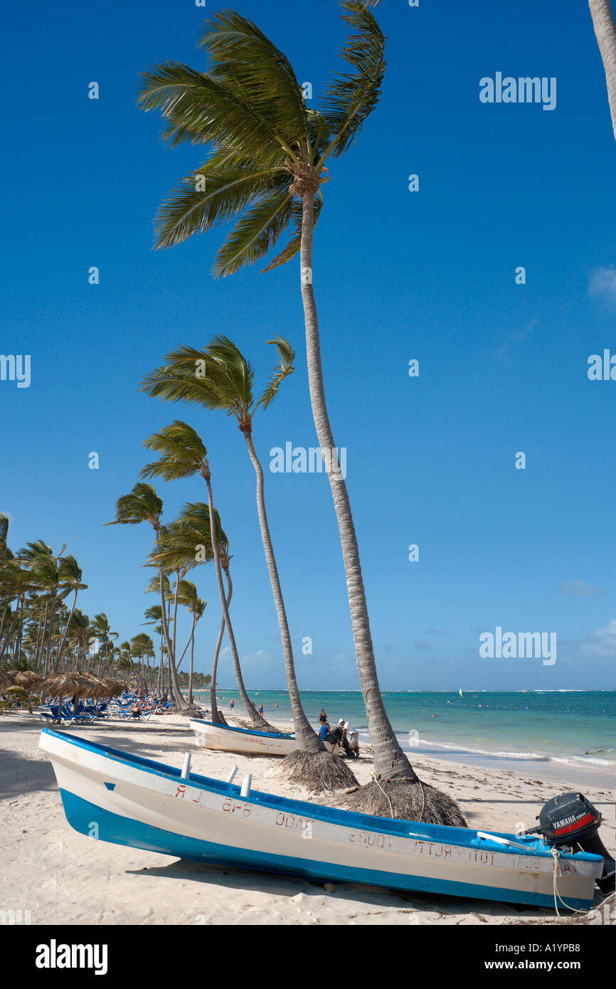 Bavaro Strand von Ostende in der Nähe von Punta Cana, Bavaro, Punta Cana, Dominikanische Republik Stockfoto