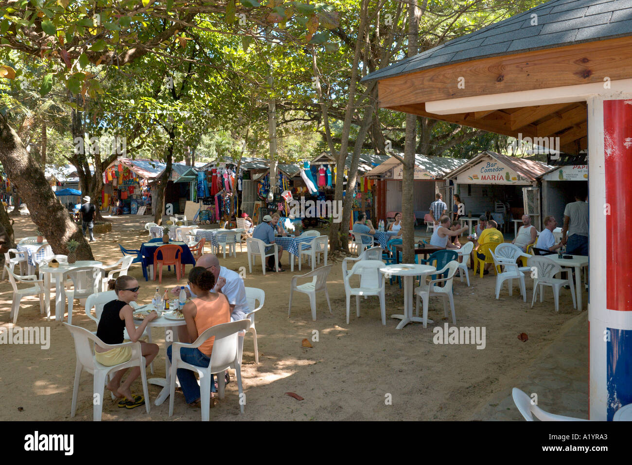 Strandbar auf dem lokalen Markt, Puerto Plata, Sosua, Nordküste, Dominikanische Republik Stockfoto
