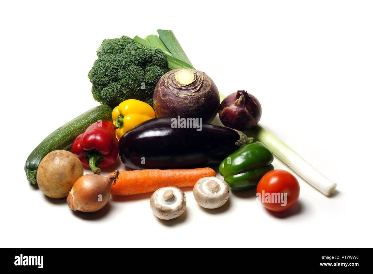 Gruppe von frischem Gemüse Stockfoto