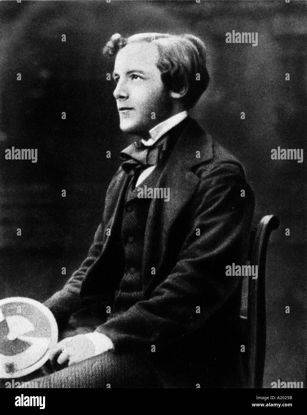 Porträt von James Clerk Maxwell als junger Mann hält seine Farbe Farbrad Stockfoto