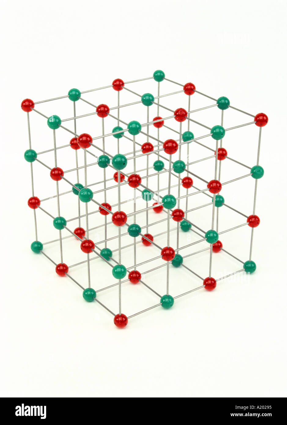 Molekulares Modell des Natriumchlorid-Kristall Stockfoto