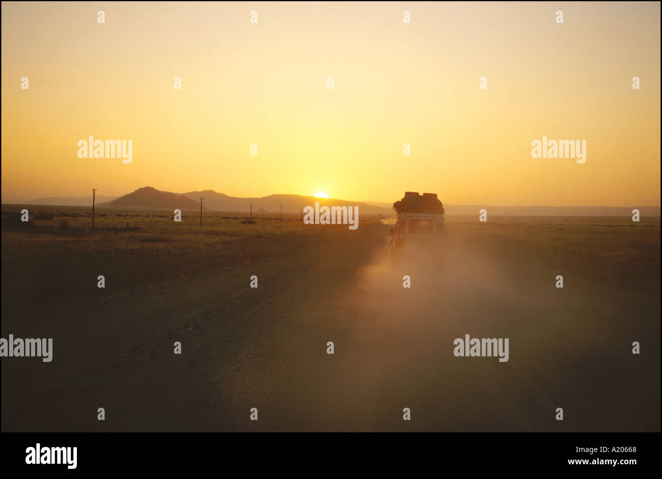 NAMIBIA-Land Rover Stockfoto