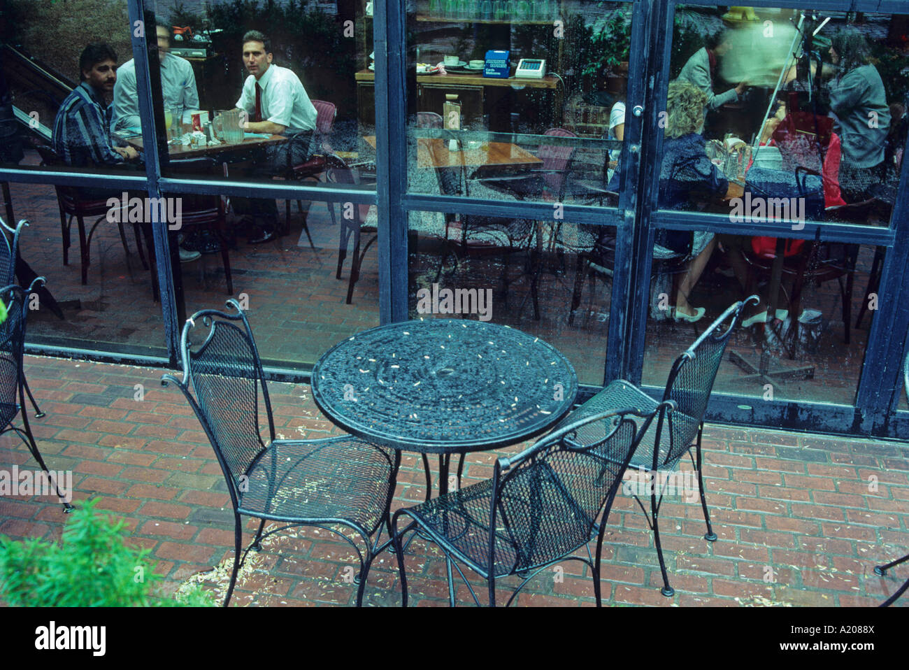 Die Tabellen in der Cafeteria in Boston-Vereinigte Staaten von Amerika-Nordamerika Stockfoto