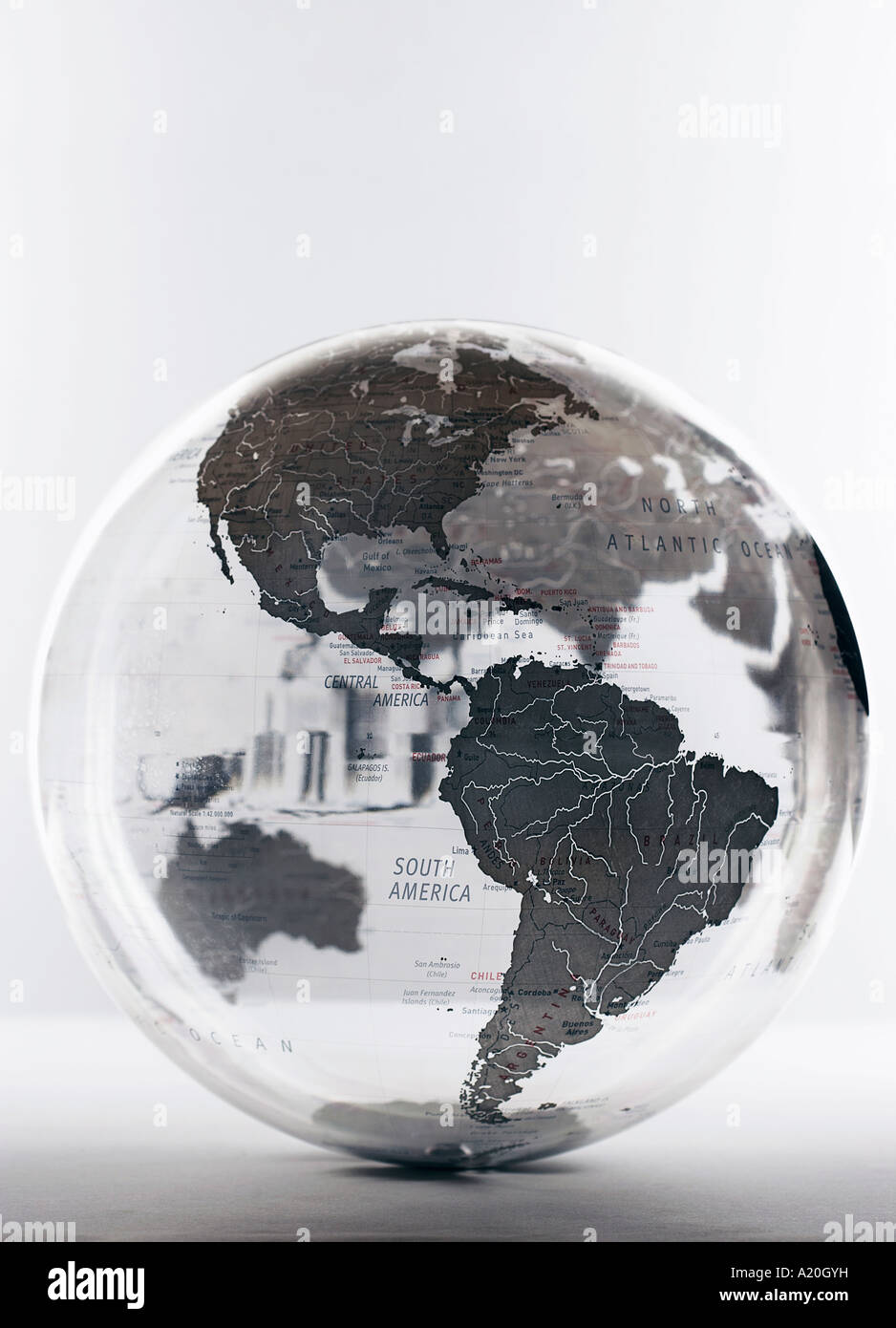 Aufblasbare Globus zeigen, Nord- und Südamerika Stockfoto