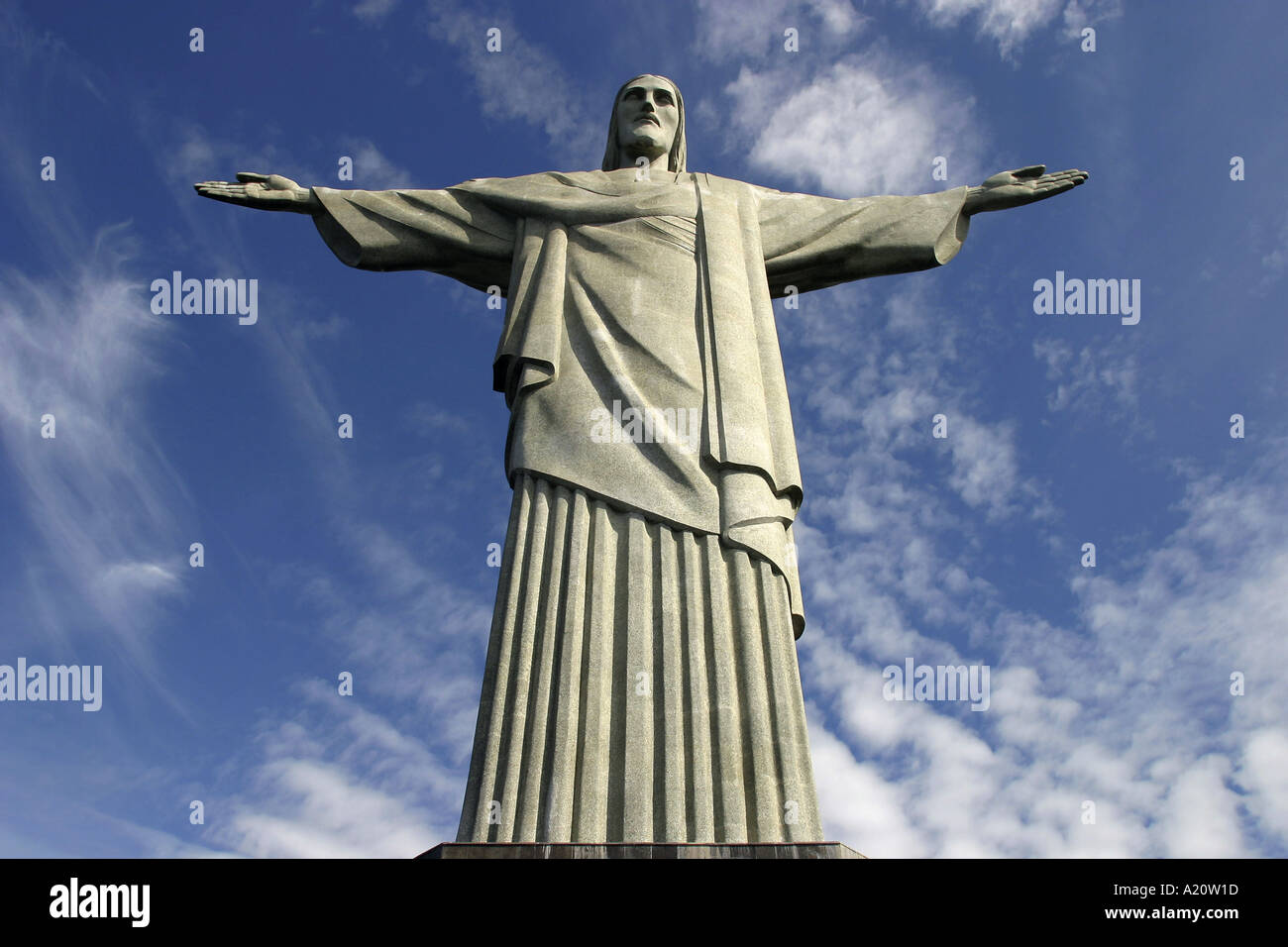 Christus der Erlöser Statue steht am Anfang der Corcovado Berg, Rio De Janeiro, Brasilien, Südamerika. Stockfoto