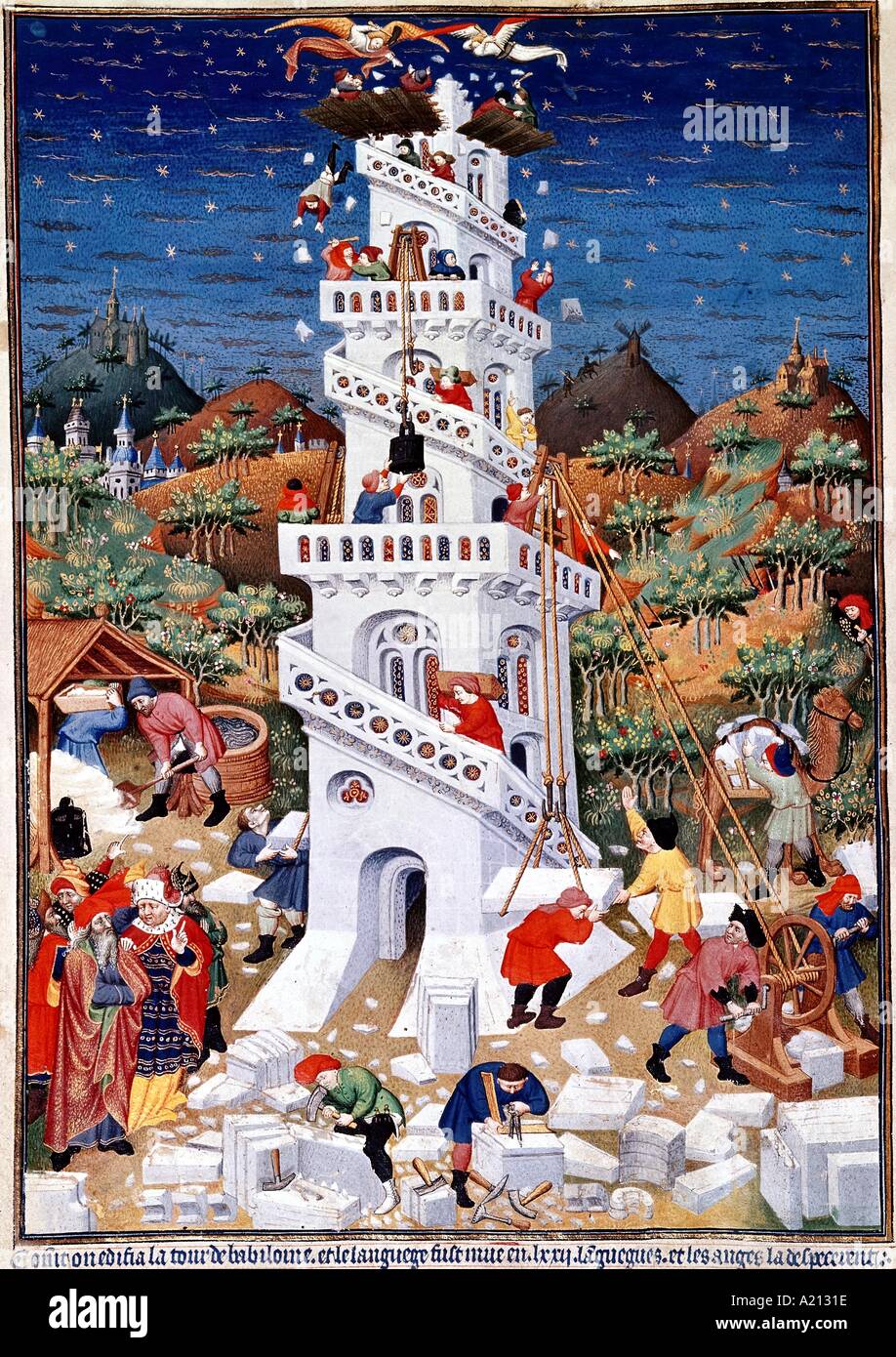 Abbildung zeigt den Turm von Babel Rainbird Stockfoto