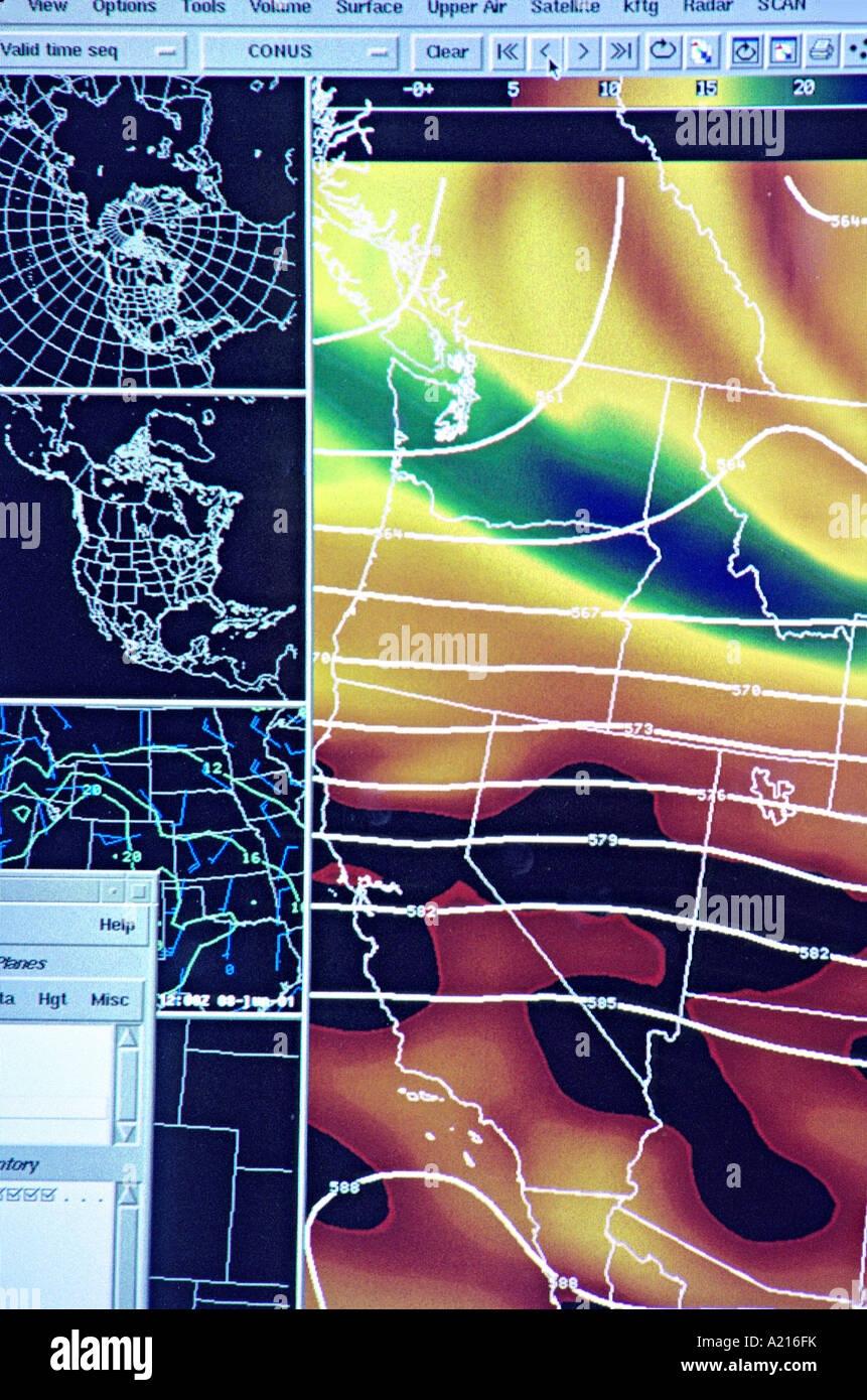 Computer-Wetterkarte NOAA nationaler Wetter-Service Boulder Colorado Stockfoto