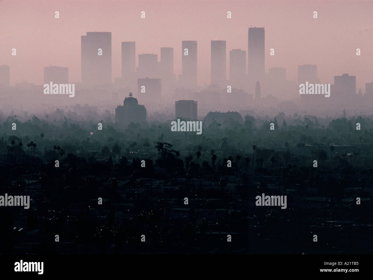 Smog über Los Angeles, USA Stockfoto