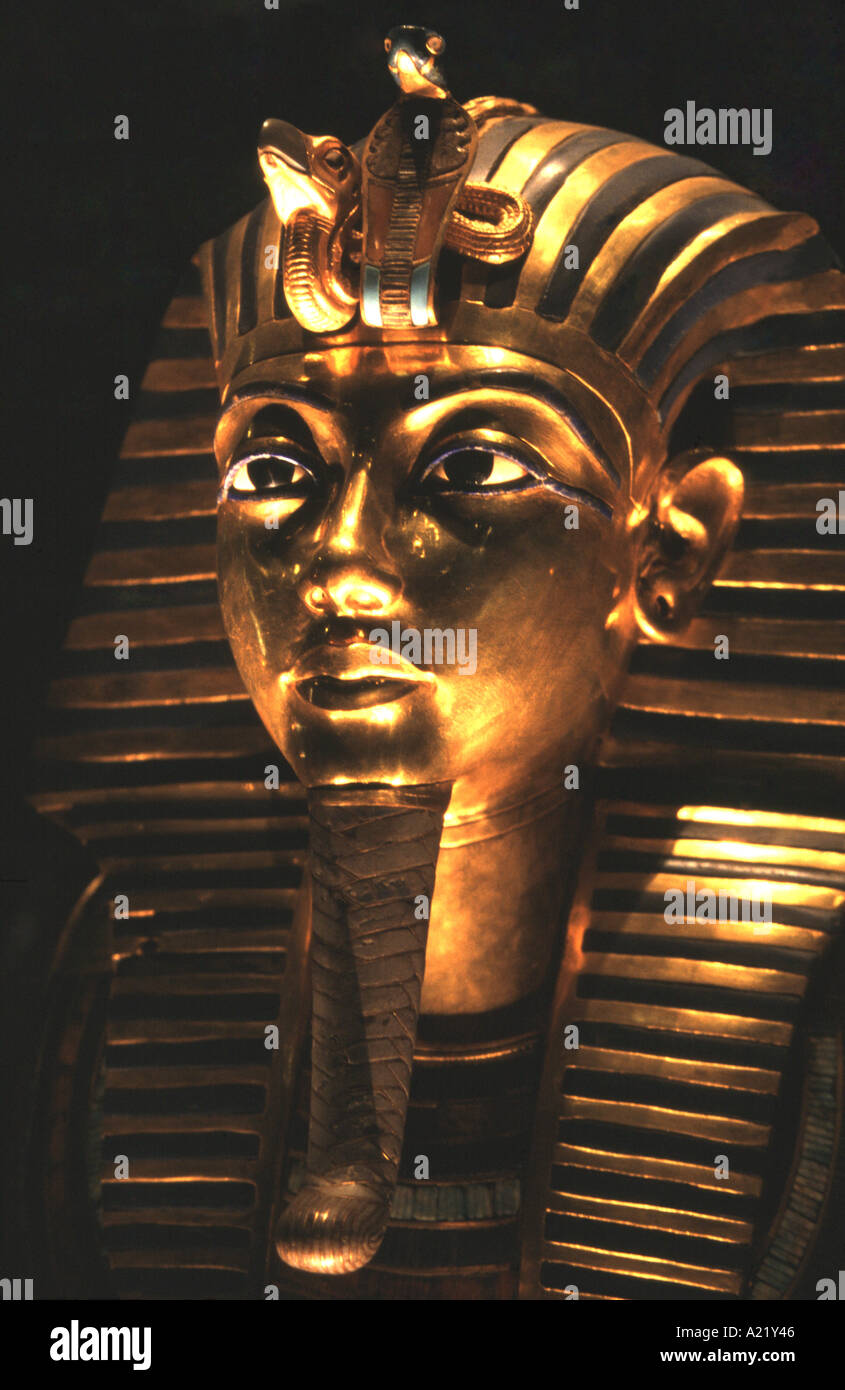 Goldene Totenmaske von Tutanchamun ägyptischen Museum Kairo Ägypten Stockfoto