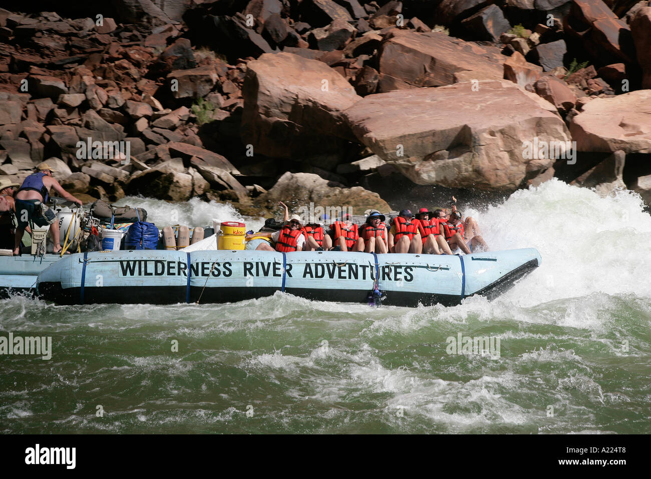Grand Canyon National Park Raft rafting Boot Fluss Kreuzfahrt canyon Stockfoto