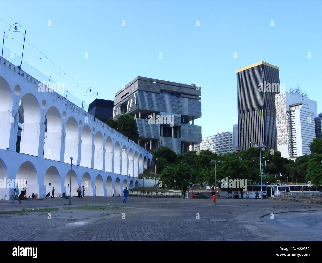 Arcos de Lapa und Zentrum der Stadt Rio De Janeiro-Brasilien Stockfoto