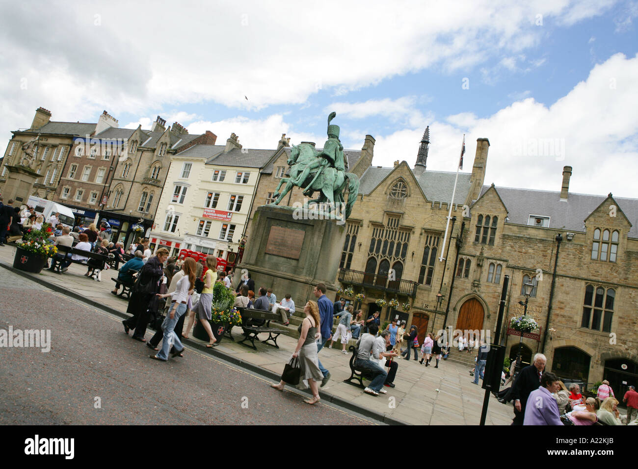 Durham Stadtzentrum Stockfoto