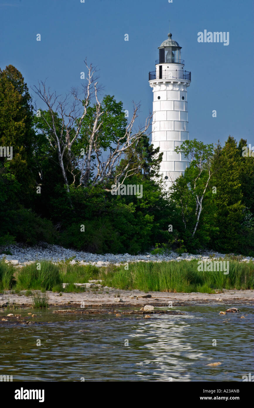 Die Kana Insel Leuchtturm Im Door County Wisconsin Stockfoto