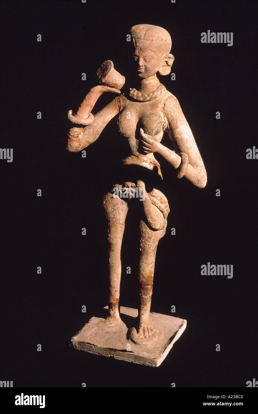 Terrakotta, weibliche Figur. Mauryan Periode. Bulandi Bagh in Patna, Bihar Indien datiert: 200 v. Chr. Stockfoto