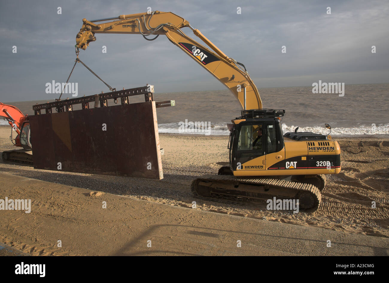 Engineering-Arbeit Küstenschutzes reparieren Stockfoto