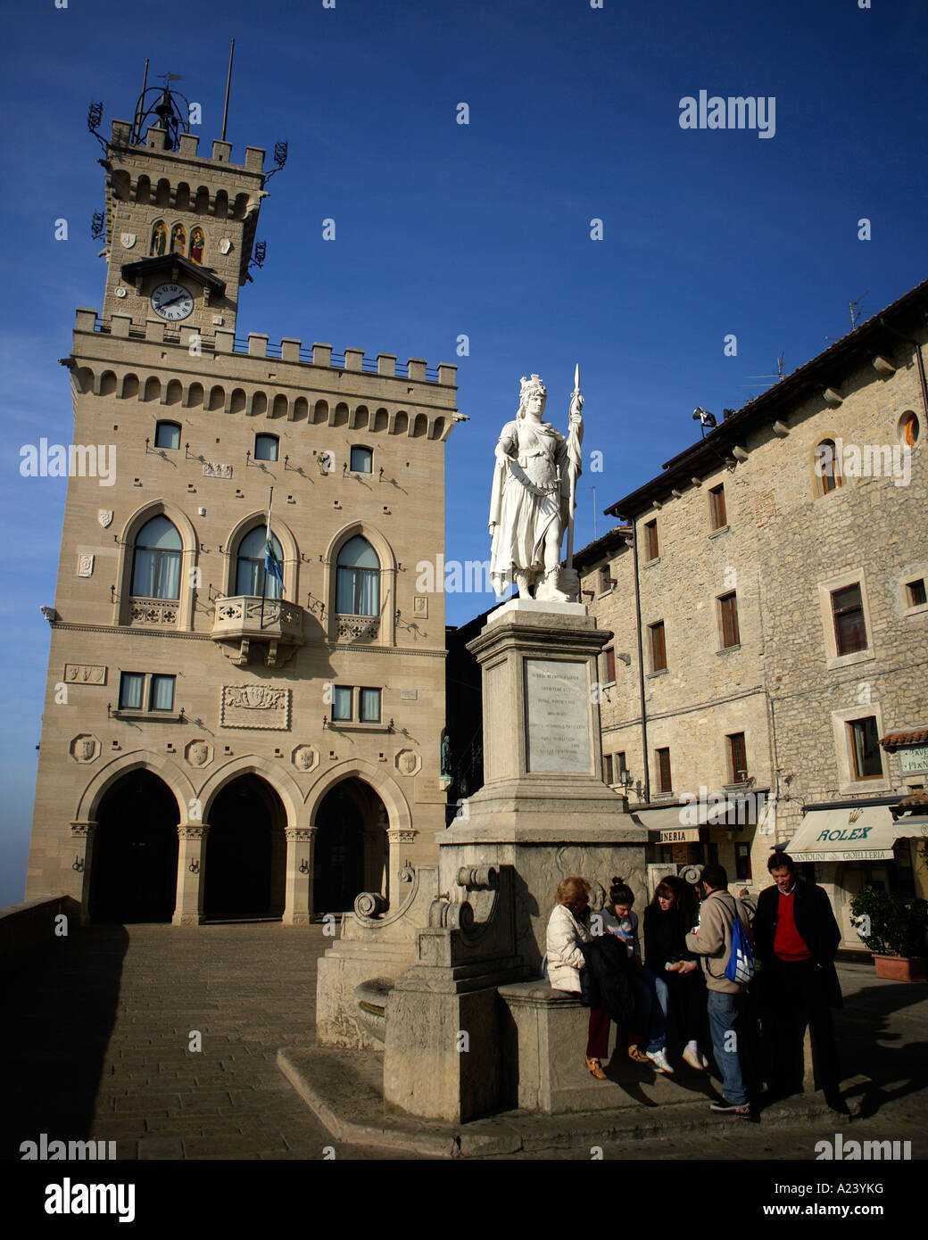 Palazzo Pubblico, San Marino, Emilia-Romagna, Italien. Stockfoto