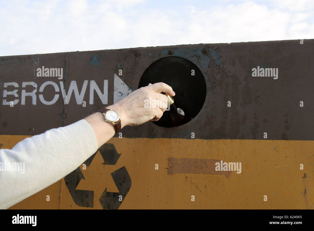 Altglascontainer recycling Stockfoto