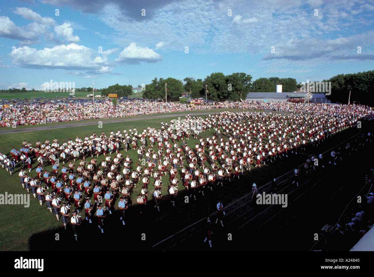 Massed Bands beim Scottish Festival viele weitere schottischen Highland Games Bilder Stockfoto