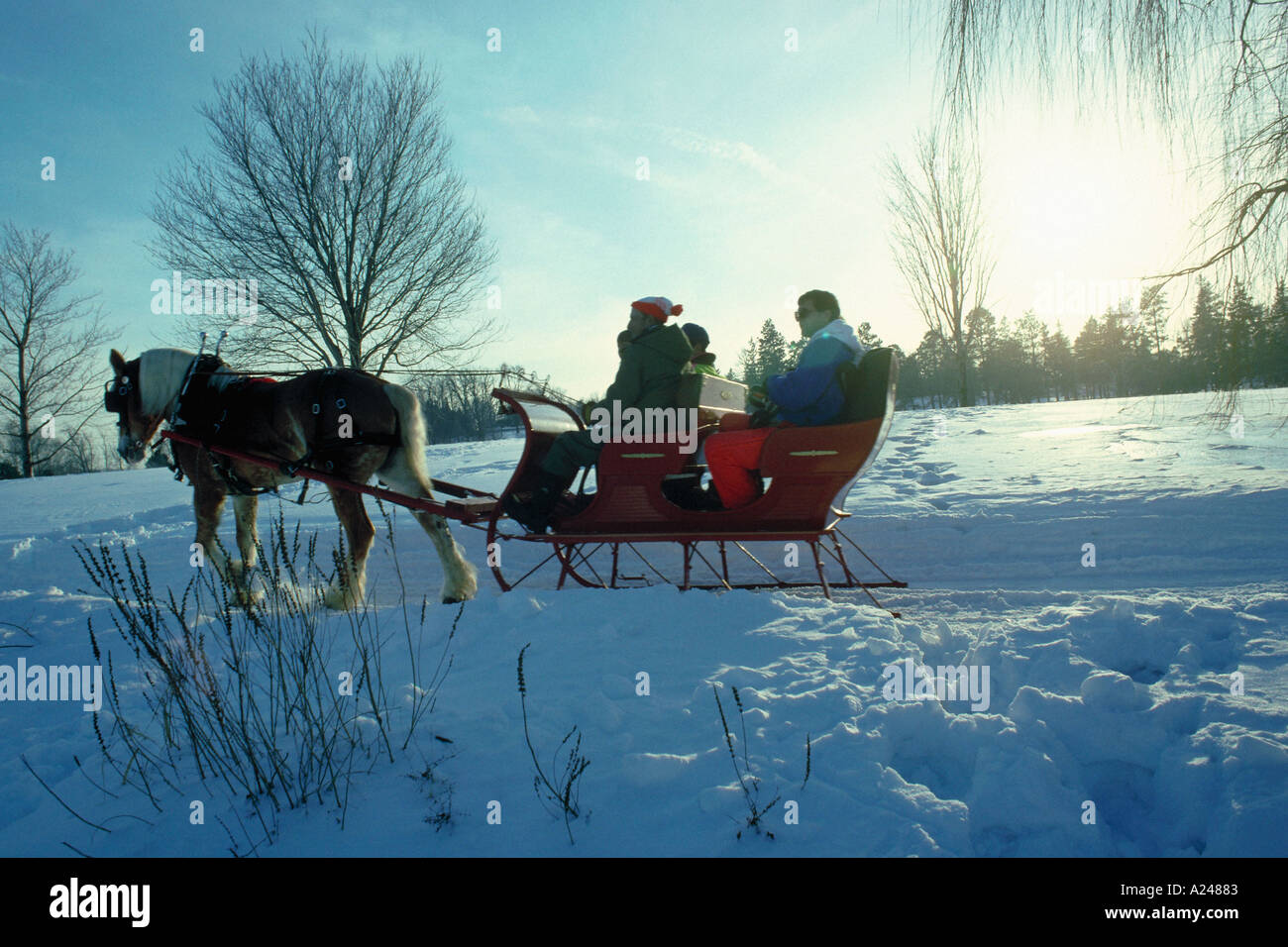 Winter Schlittenfahrt viel mehr Bilder verfügbar ländliche Nostalgie-Geschichte-Themen Stockfoto