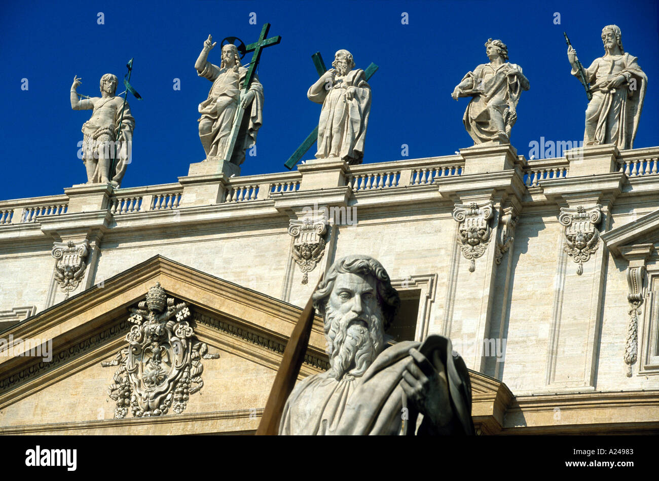 Fassade der St. Peter Basilika Vatikan 2 Stockfoto