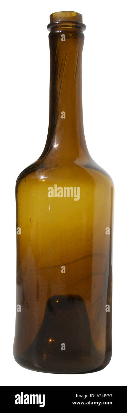Antike französische Weinflasche mit Beschneidungspfad. Stockfoto