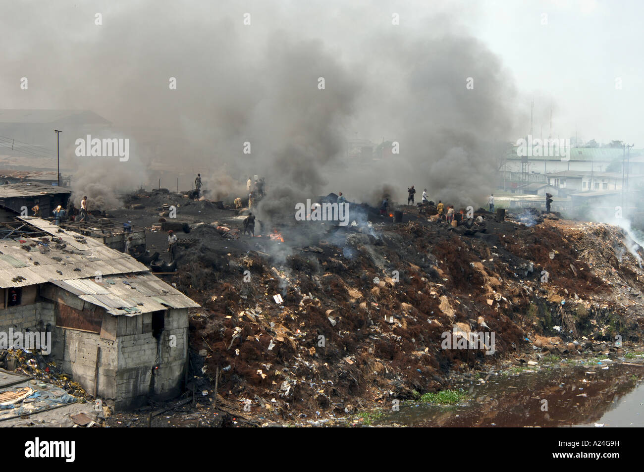 Müllkippe Port Harcourt, Nigeria Stockfoto